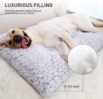 Machine‑Washable Grey Plush Crate Bed Medium - Image 2