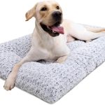 Machine‑Washable Grey Plush Crate Bed Medium