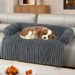 Luxurious Grey Dog Couch Cover Size L