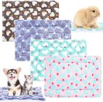 Four Plush Heart‑Pattern Bed Pads Guinea Pigs