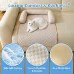 Cooling Pet Mat with Neck Support Khaki - Image 2